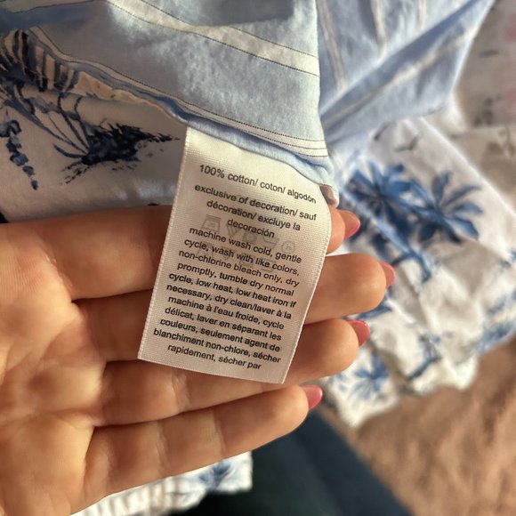 Tommy Hilfiger Button Down Collar Shirt Blue and White - Picture 4 of 5